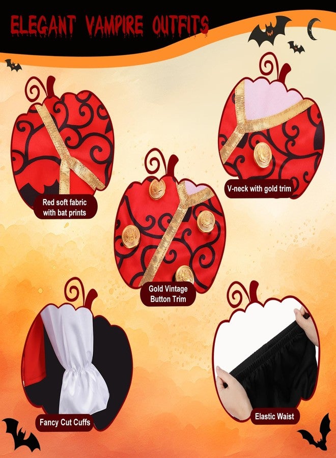 LOYO Boys Vampire Costume with Cape, Kids Halloween Costumes with Shirt and Pants, Boys Dress Up for Trick or Treat & Party(M,5-7 Years) - Image 2